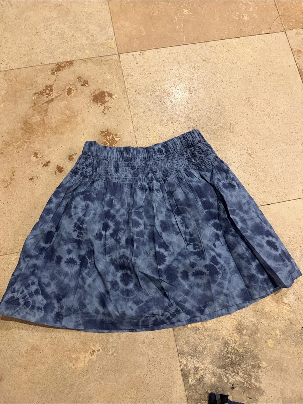 GAP Blue Tie-Dye Smocked Waist Circle Skirt